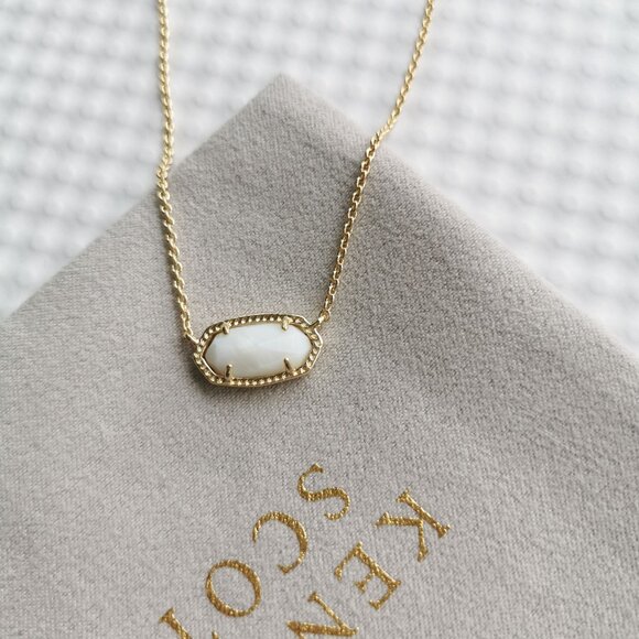 Kendra Scott Gold Ivory Pearl Elisa Necklace NEW - Picture 1 of 4